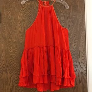 Orange halter flowy dress!